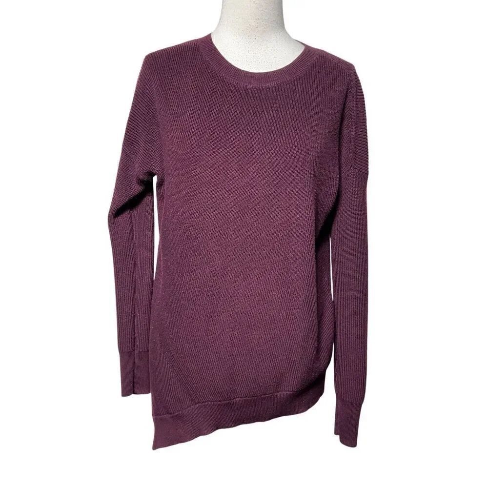 Athleta Purple Asymmetrical Long Sleeve Oversize Tunic Sweater XS